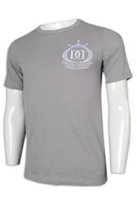 T982 設計淨色T恤 修身 繡花logo 睡眠 用品 T恤製造商     灰色